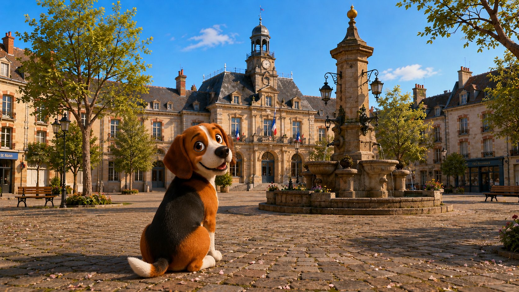 Gap, la mascotte Agapy, devant la cathédrale Notre-Dame de Vitry-le-François